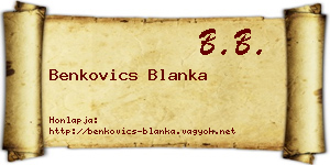 Benkovics Blanka névjegykártya