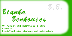 blanka benkovics business card
